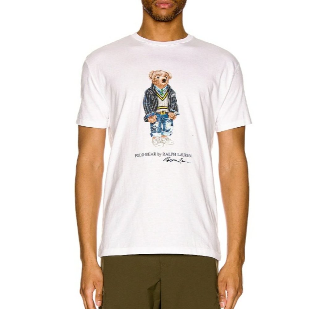 POLO Ralph Lauren Classic Fit BIG Polo Bear T-Shirt White Men's Size X-Large XL